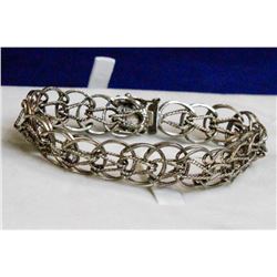 STERLING SILVER CHARM BRACELET 7.5"