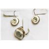 Image 1 : 925 SILVER RING AND EARRING SET WITH INLAY