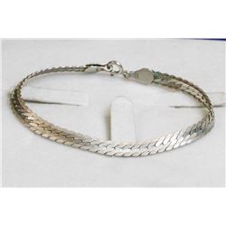 7" 925 SILVER FLAT WEAVE BRACELET