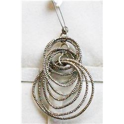 SILVER TONE MULTI LOOP PENDANT