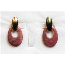 PINK STONE DROP EARRINGS