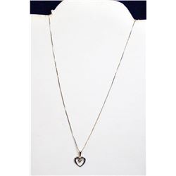 24K WHITE GOLD 19" BOX CHAIN W 10K PENDANT