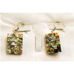ABALONE MOSAIC RECTANGULAR EARRINGS