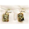 Image 1 : ABALONE MOSAIC RECTANGULAR EARRINGS