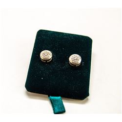 STERLING SILVER WITH SMALL DIAMOND EARRINGS