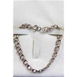 STERLING SILVER CHARM BRACELET 7.5"