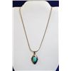 Image 1 : 18" 925 SILVER CHAIN WITH TURQUOISE LOCKET