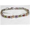 Image 1 : SILVER TONED BRACELET WITH COLORED STONES
