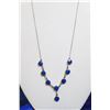 Image 1 : 20" SILVER TONE NECKLACE WITH BLUE STONES