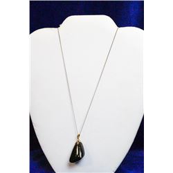 LARGE ONYX PENDANT ON 18" 925 SILVER CHAIN