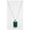 Image 1 : 18" SILVER NECKLACE WITH MALACHITE PENDANT