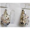 Image 1 : VINTAGE SILVER AND CRYSTAL DROP EARRINGS