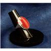 Image 1 : 925 SILVER RING WITH RED JADE SIZE 6.5