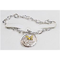 STERLING SILVER BRACELET WITH HONEY BEE CHARM 8"
