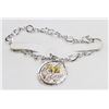 Image 1 : STERLING SILVER BRACELET WITH HONEY BEE CHARM 8"