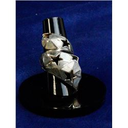 925 SILVER AND INLAID SHELL STAR RING 6