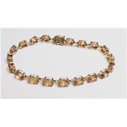 14K GOLD QCD MYSTIC TOPAZ BRACELET 7.5”