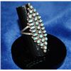 Image 1 : LARGE SILVER AND TURQUOISE DESIGNER RING SIZE 7.5