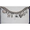 Image 1 : STERLING SILVER 7" CHARM BRACELET WITH 8 SILVER
