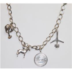 925 SILVER14"  NECKLACE WITH CHARMS