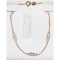 10K YELLOW GOLD 6" BRACELET WITH INFINITY LINKS