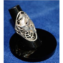 DESIGNER SILVER PEGASUS RING SIZE 6.5