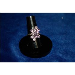 STERLING SILVER AND AMETHYST RING SIZE 7