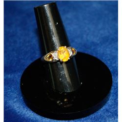 10K GOLD RING WITH CITRINE SIZE 7