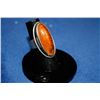 Image 1 : 925 SILVER RING WITH LARGE OVAL ORANGE STONE SIZE