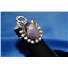 Image 1 : ORNATE SILVER ART RING W PURPLE AMETHYST SIZE 3