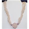 Image 1 : 20” TRIPLE TWIST ROSE QUARTZ NECKLACE  WITH