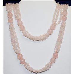 31” ROSE QUARTZ STONE NECKLACE