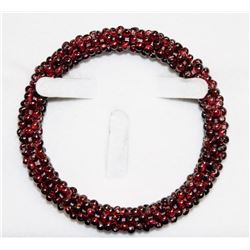 GARNET BEADED 6" BRACELET