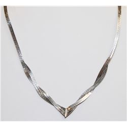 925 SILVER HERRINGBONE NECKLACE 18” LONG 12G