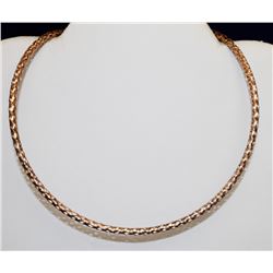 14K ROSE GOLD WOVEN COLLAR NECKLACE 18”