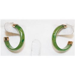 PAIR OF JADE HOOP EARRINGS