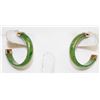 Image 1 : PAIR OF JADE HOOP EARRINGS