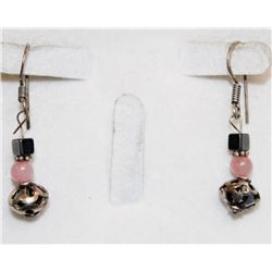STERLING SILVER BEADED DROP EARRINGS