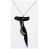 Image 1 : BLACK CORAL PENDANT WITH SILVER 22" CHAIN