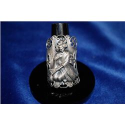LARGE JAPANESE GEISHA THEMED METAL RING