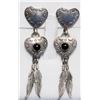 Image 1 : STERLING SILVER HEART DROP EARRINGS