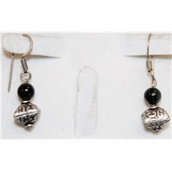 STERLING SILVER BEADED DROP EARRINGS