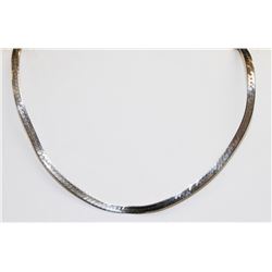 22” 925 SILVER HERRINGBONE LINK NECKLACE