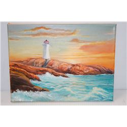 SMALL ORIGINAL PAINTING OF PEGGY'S COVE AND 9 X 12
