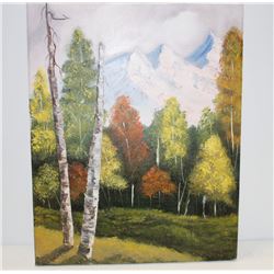 ORIGINAL PAINTING OF MOUNTAIN SCENE 16" X 20"