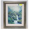 Image 1 : ORIGINAL OIL ON CANVAS PAINTING OF WATERFALL