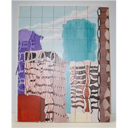 ORIGINAL MODERN ART OF REFLECTED BUILDINGS