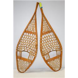 PAIR OF ANTIQUE WOODEN SNOW SHOES