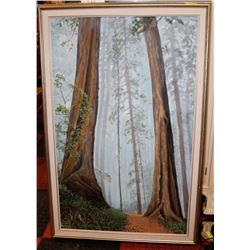 OIL ON CANVAS OF CALIFORNIA REDWOODS 35" X 54"