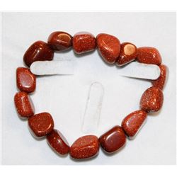SUNSTONE BEADED 7"  BRACELET